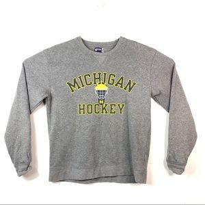 Michigan Wolverines Hockey Crewneck Sweater Med UM